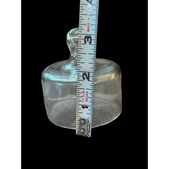 Vintage Glass Etched “Cookie Cutter” Biscuit Cutter Round Unique One Of A Kind - Picture 5 of 5